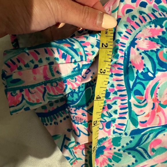 Lilly Pulitzer Womens Faye Mini Skort Floral Blue Pink Green Ruffles Size 2 - Picture 9 of 9